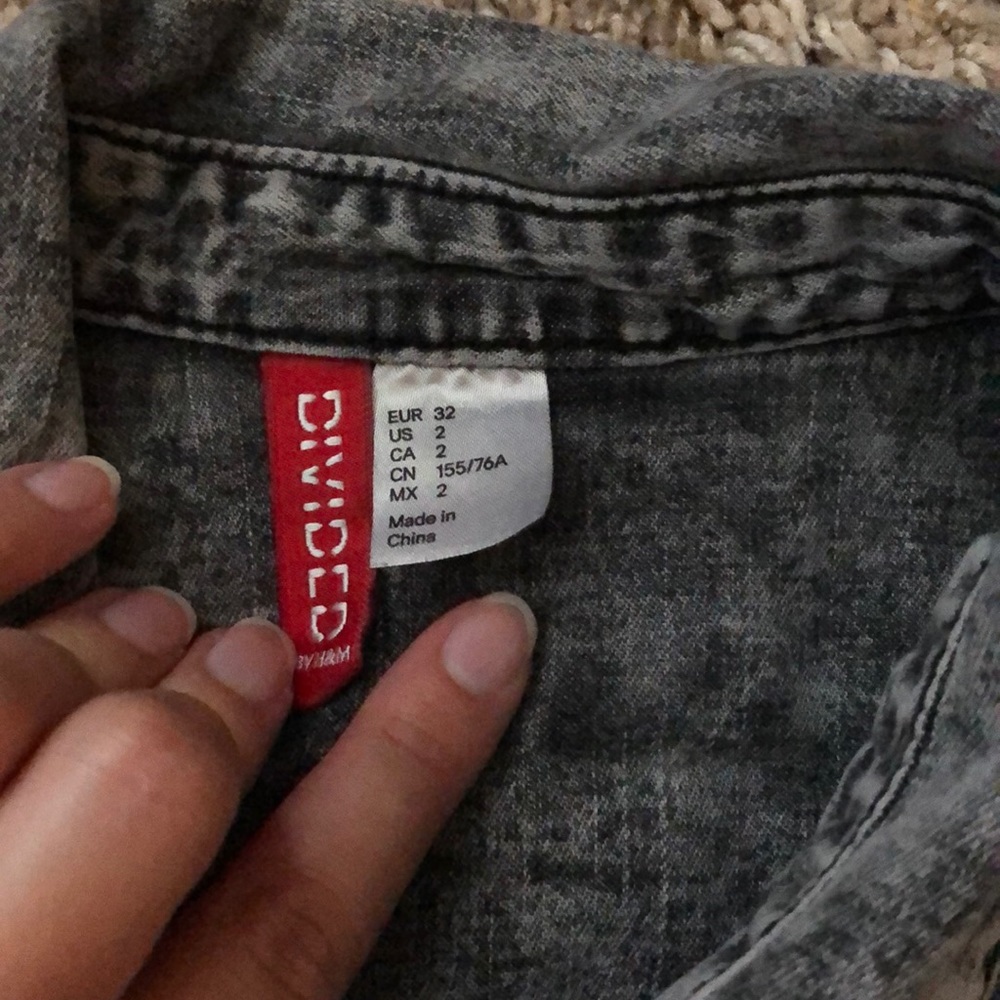 *SOLD* Divided Acid Washed Button Down Shirt - Picture 3 of 5